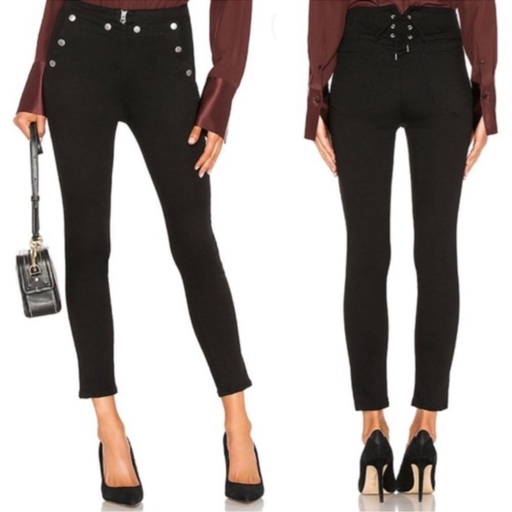 EUC - Rag & Bone Penton Snap Front Lace Back Skinny Jeans - size 24